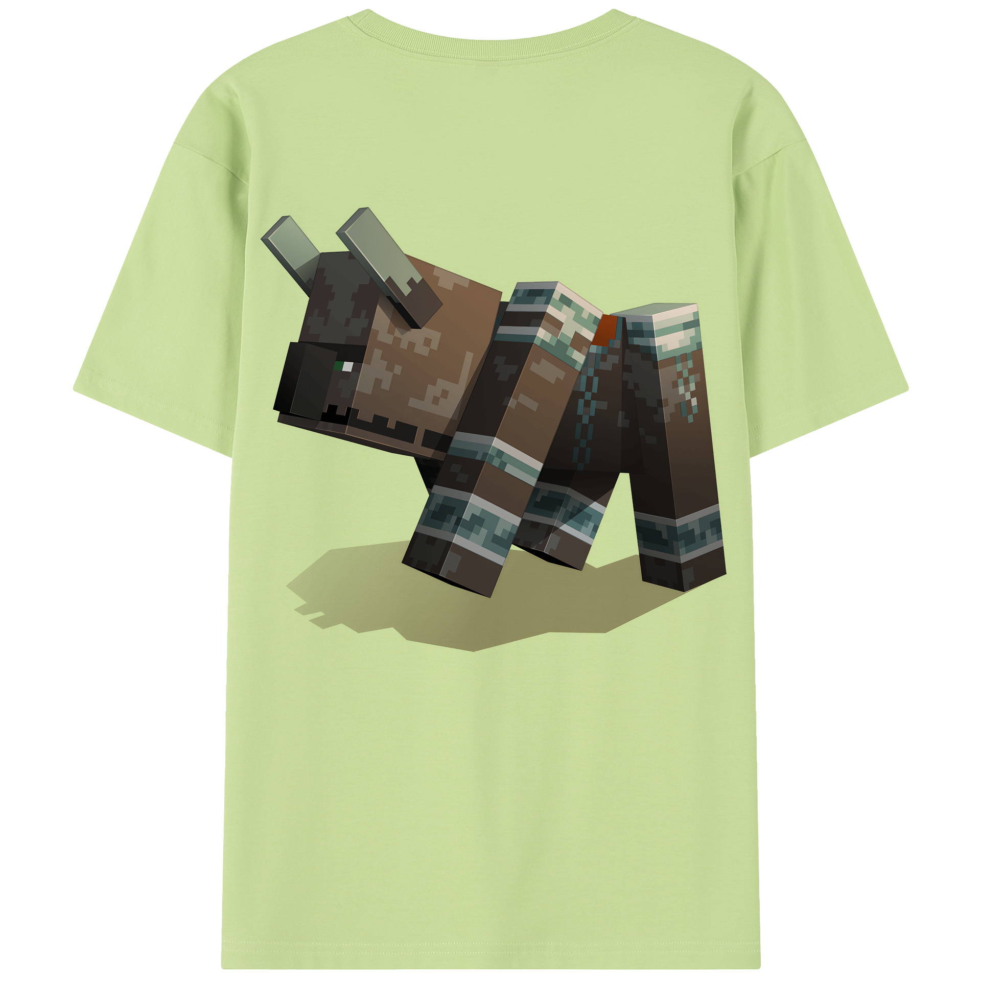 （画像用） マインクラフト ブロックの世界 Minecraft MC Block world 綿100％半袖Tシャツ（背面プリント）